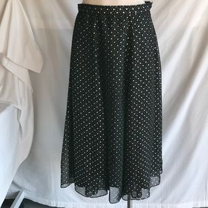 Vintage Black skirt polka dot UK 16 US 12 NWT